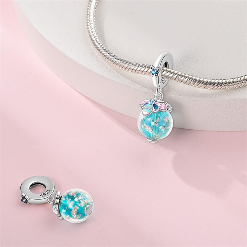 Charms Original Copper Jungle Glowing Snowflake Pendant Beads Fit Bracelet Diy Fine Gift Women Delicate Jewelry Acc