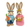 2 Pieces Easter Bunny Rabbit Straw Figures Decoration 35cm Tall Vivid and Lovely Lifelike Holiday Gifts Exquisite Craftsmanship
