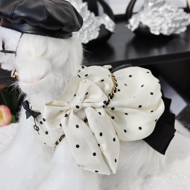 

Dog cat dress spring and summer thin pet clothes breathable lace polka dot skirt anti-hair loss cute wind XS chest 30 back 20 about 2-1.5kg