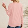 Women's Fashion V-Neck Pullover T-Shirt Casual Button Top