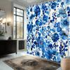1Pcs Shower Curtain Polyester Blue Floral Watercolor Print Waterproof Bathroom Decor Modern Home Textile 2D Flat Printing