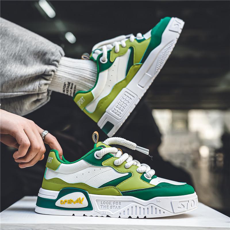 2024 New Fashion Sports Shoes Men's Leather Comfortable and Lightweight Casual Shoes Outdoor Walking Board Shoes Mixed Colors