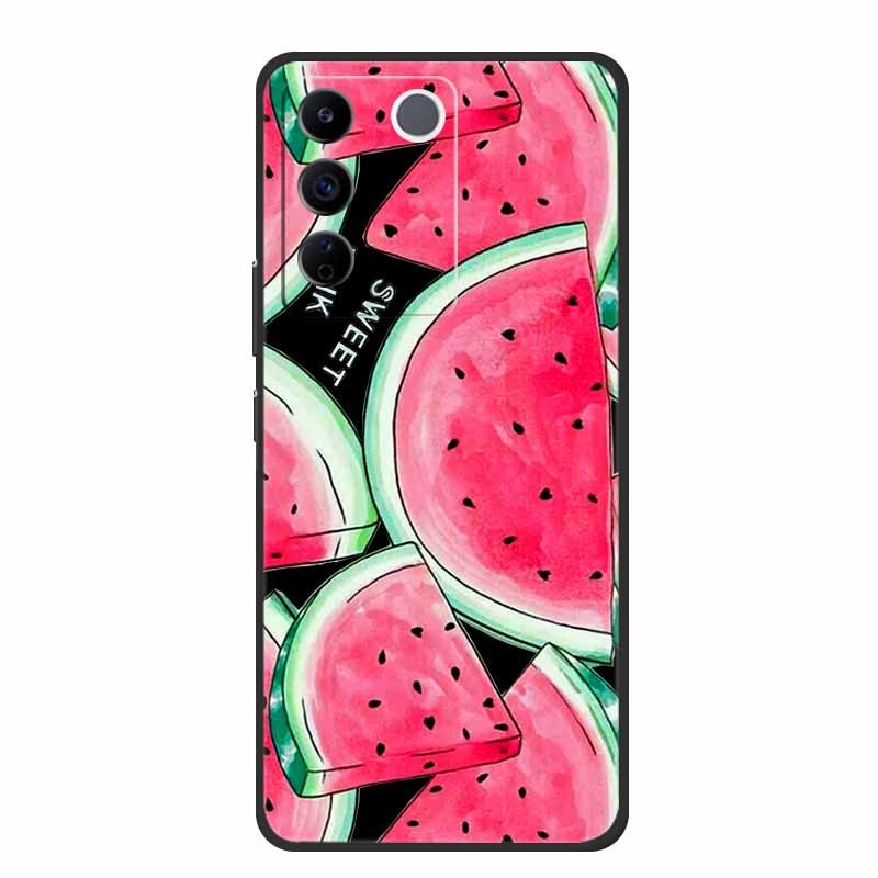 For Vivo V27e Case Cute Cartoon Cat Black Silicone Soft Phone Case For Vivo V27 Pro V27e Back Cover Cases V 27 E Pro Funda Coque