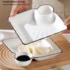 Compartmented Ceramic Dumpling Plate with Vinegar Dipping Dish