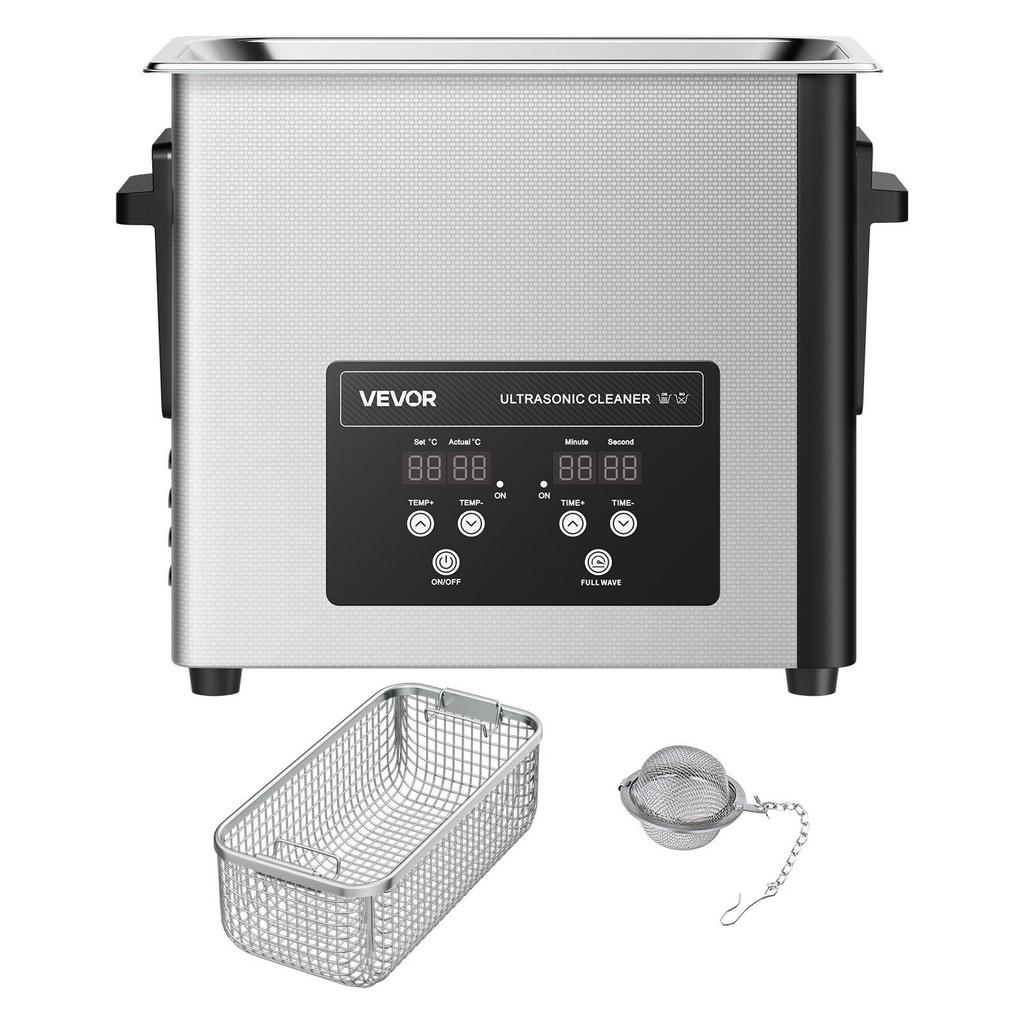 6L Ultrasonic Cleaner, Professional Ultrasonic Cleaner Machine with Cleaning Basket & Digital Display, 120W Stainless Steel 40kHz Cleaning Machine for