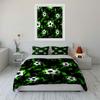 Soccer-Themed Green Splash Set Kid'S And Adults' Bedroom Decor, Exquisite Three-Piece Bedding Set Gift