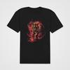 Tiger Graphic T-Shirt, Fiery Neon Print, Black Unisex Cotton