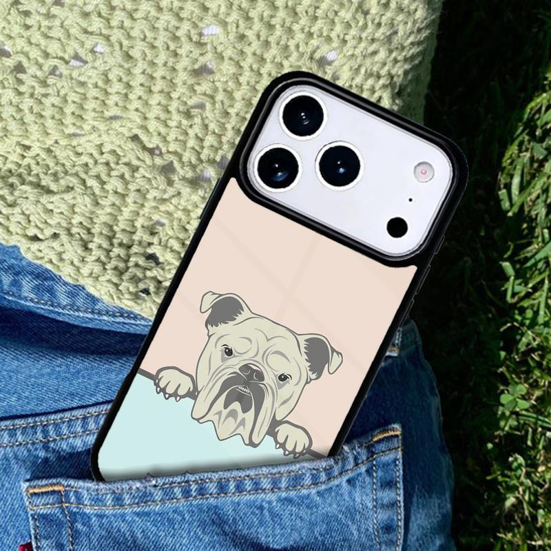 British English Bulldog Phone Case Cover for IPhone 11 12 13 14 15 16e 17 Pro Max Coque for IPhone 17 Air