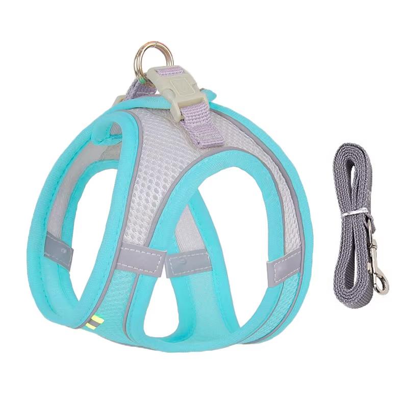 Puppy Harness Set Dog Accessories Cat Harness Reflective Pet Harnesses And Leashes Set Adjustable Dog Collar