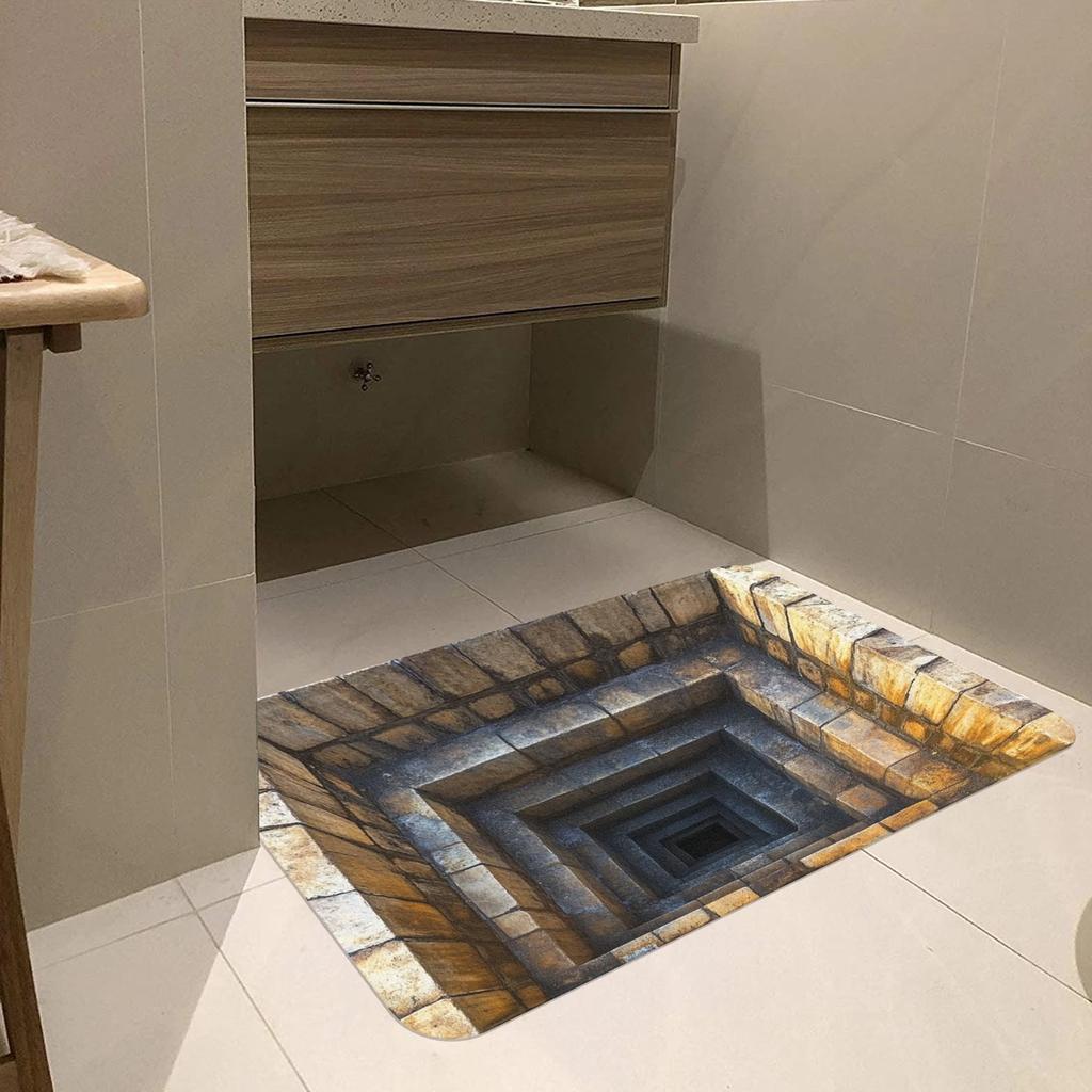 60*90cm 3D Optical Illusion Door Mat ,2D Flat Welcome Doormat Suitable for Indoor and Outdoor Use, Perfect for Front Doors, Entryways, Bedroom