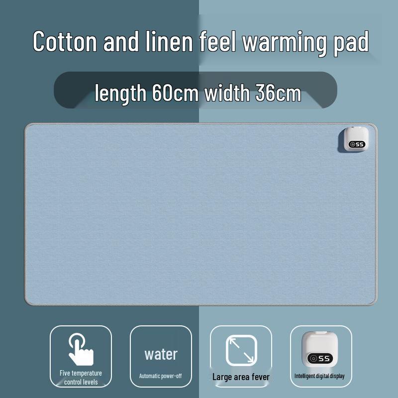 Five-Speed Waterproof Heated Desk Mouse Pad with Digital Display Temperature Control