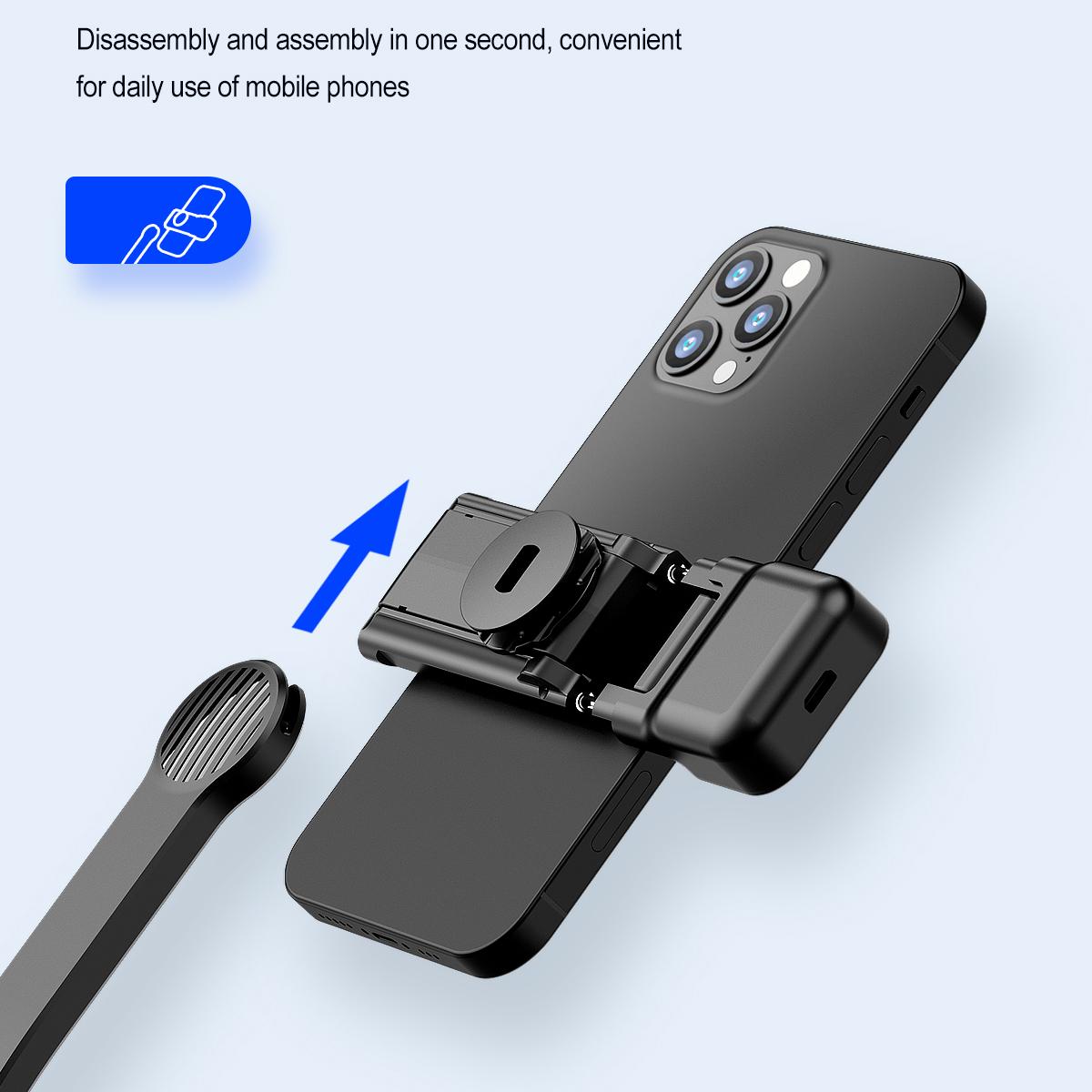 

C01S Selfie Stick Telescopic Tripod Stand LED Fill Light Detachable Phone Clip Holder with Bluetooth-compatible Remote Control Type A