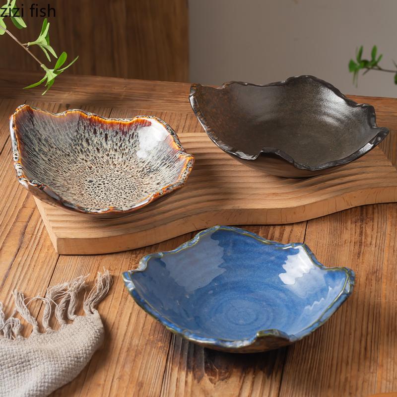 Restaurant Tableware Irregular Soup Plate Dining Plates Fruit Salad Bowl Dessert Plate Sushi Plates Sting Disc Dim Sum Dish Tray