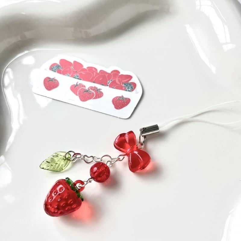 Backpack Decoration Cherry Bowknot Keyholder Women Girl Jewelry Ornament