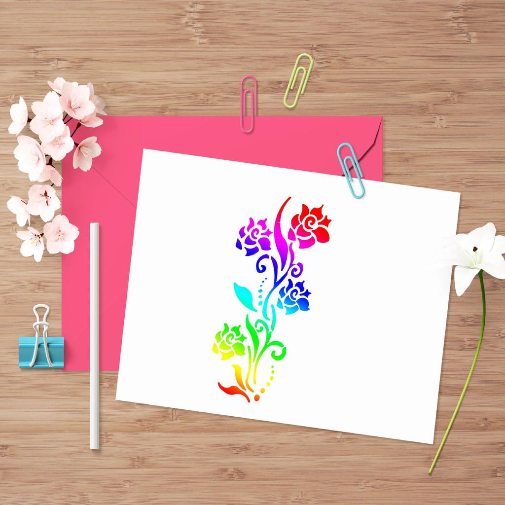 10 Sheets/set, Floral Patterns, Hollowed Out Painting Templates, Hand Drawn By Children and Students, DIY Patterns, Graffiti Copying, Auxiliary Tools