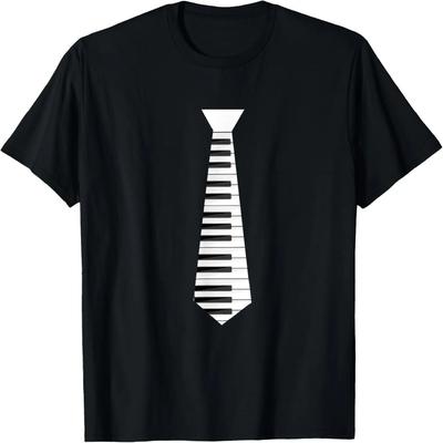 Camiseta de Traje Corbata Cuello Piano Musical Instrumento Genial Regalo de Navidad