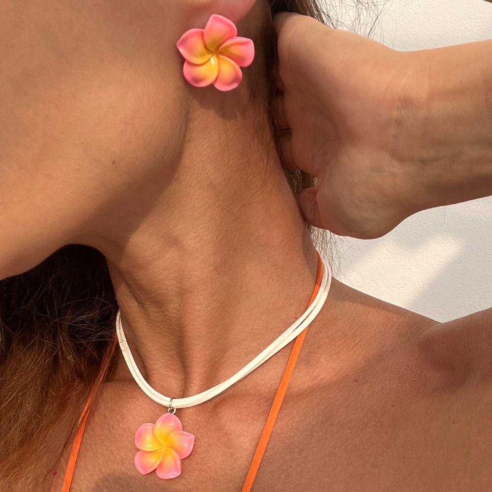 Bohemia Flower Necklaces Earrings Egg Flower Bohemia Style Jewelry  Gift