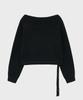 NOIRER FOR WOMAN Two-Way Off-Shoulder V-Neck Knit (Black)