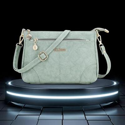 Bolsa tiracolo/transversal de couro PU feminina, com bolso interno, visual bonito em várias cores para mulheres