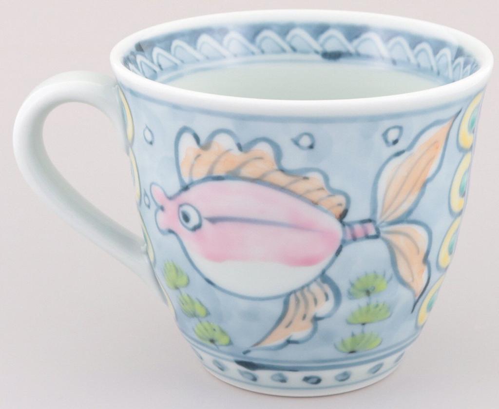 Hasami Ware Rinkurou Kiln Yumeji Mug Goldfish 009408C230