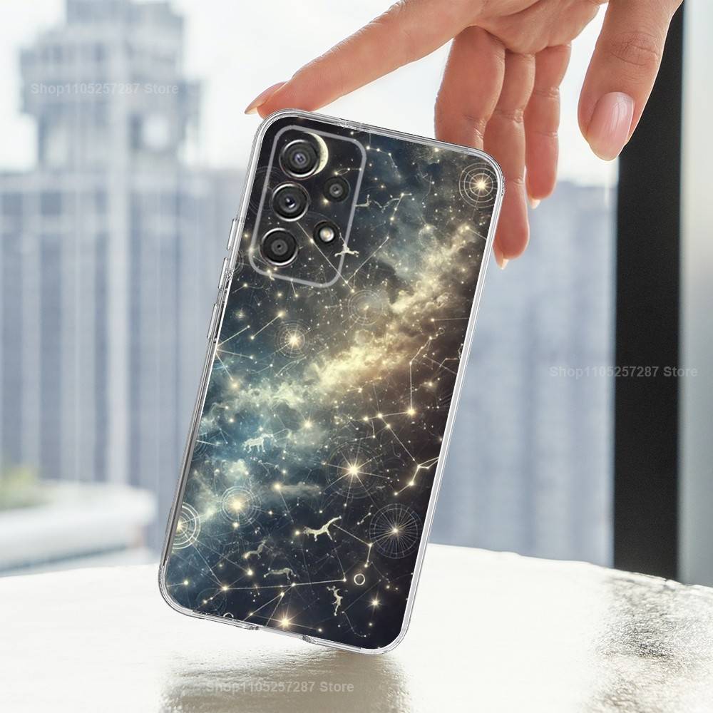 

Twelve Constellations Art Phone Case For Samsung Ultra,FE,A30,71,51,S9,10,20,23,21,PIus,Lite, S22,Transparent, Silicone SamsungS20