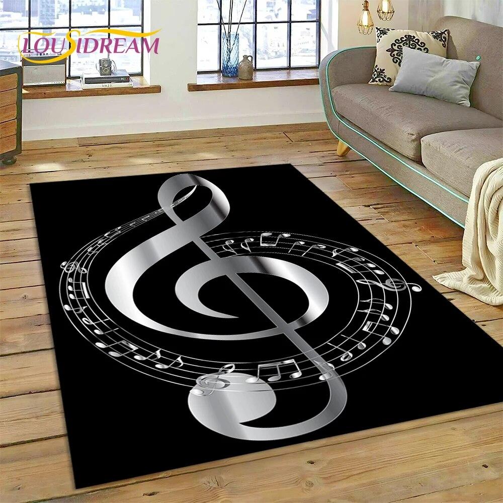 3D Piano Art Creative Musical Note Carpet Rug for Home Living Room Bedroom Sofa Doormat Decor,Child Area Rug Non-slip Floor Mat