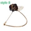 Vintage Mixed Fabric Rose Brooches Tassel Chain Men Suit Collar Brooch Broche Lapel Pin Brooches For Women Jewelry Accessories