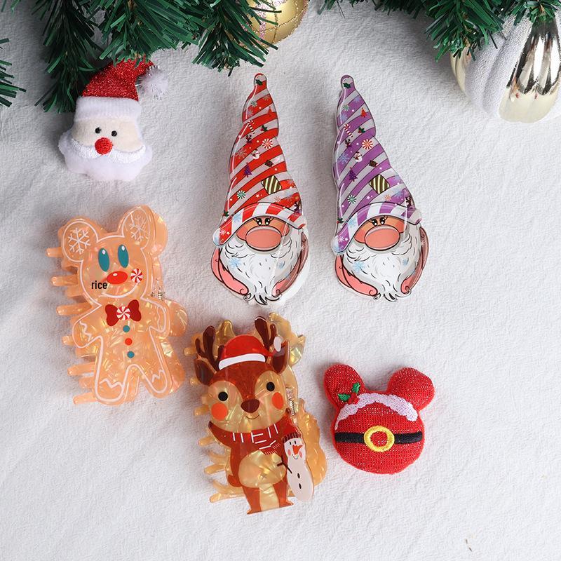 New Series: Christmas Hair Clips - Gingerbread Man Claw, Christmas Tree Shark, Candy Cane Hair Accessories