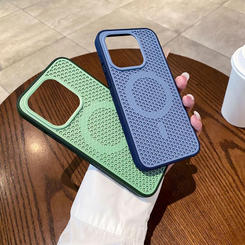 Simple Business Honeycomb Hole Two-color Heat Dissipation Magnetic Attraction Is Suitable for One Plus 15 Mobile Phone Case 1 + ACE6 Men's and Women'