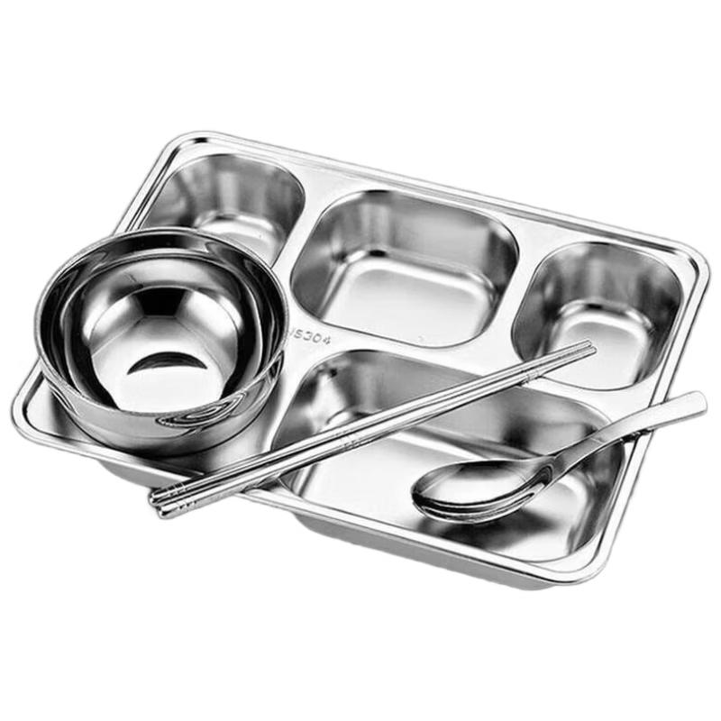 Huihuang 304 Stainless Steel 5-Compartment Lunch Box Set