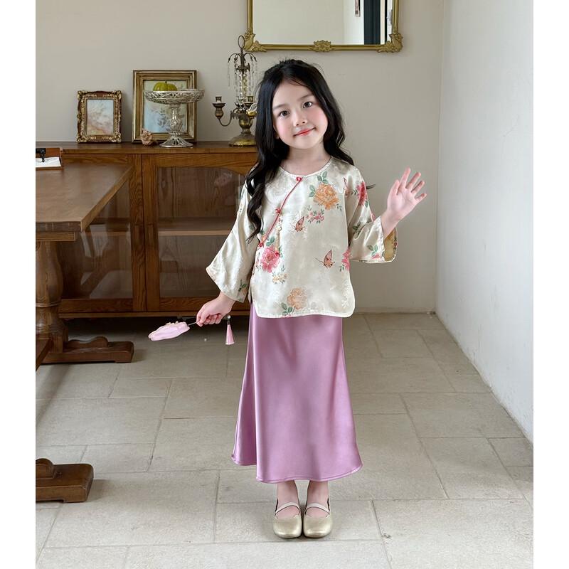 Girls' Modern Chinese-Style Traditional Hanfu Set