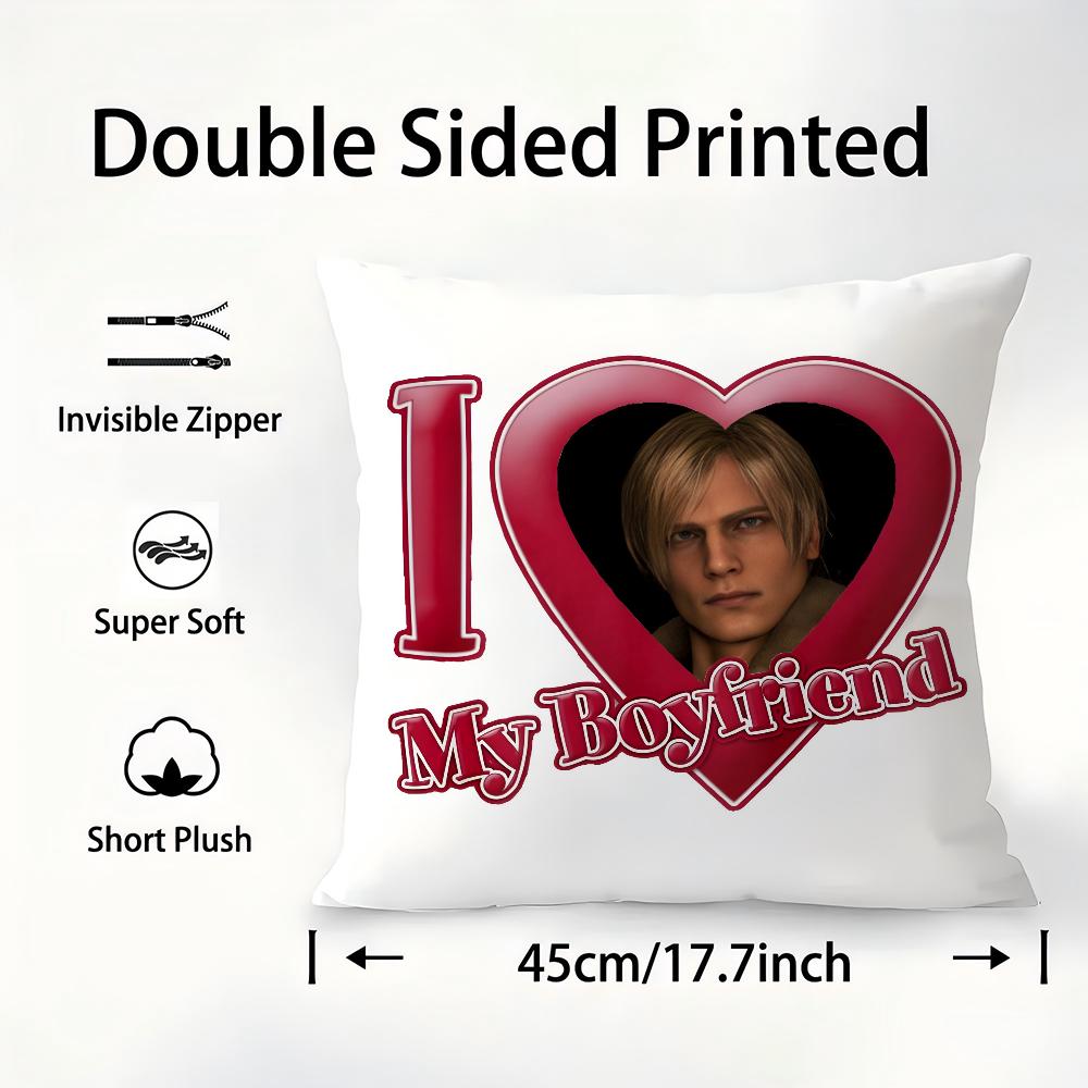 Muscle L-Leon Kennedys Pillow Case Plush Fabric Soft Pillowcase Double Sided Print Sofa Cushion Cover Throw Pillow Cover