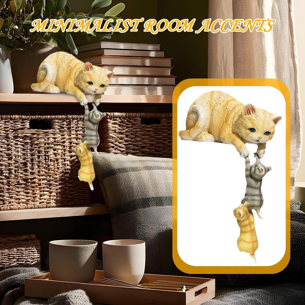 Cat Figurines Cat Statue Cute Animal Figurines Cute Resin Sculpture Animal Ornament Home Decorations Bookshelf Decor Room Decor