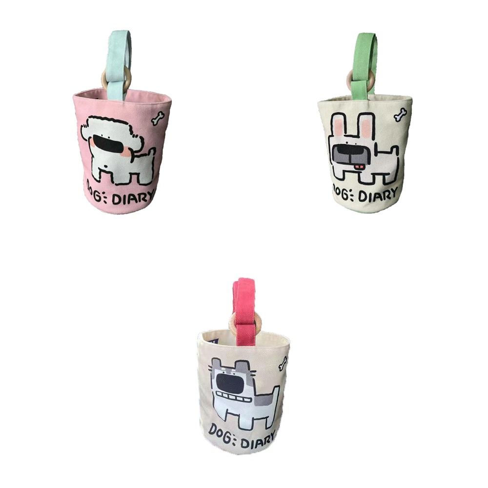 Letter Cartoon Handbag Husky Bucket Shape Bag Elegant Canvas Dog Tote Bag Outdoor