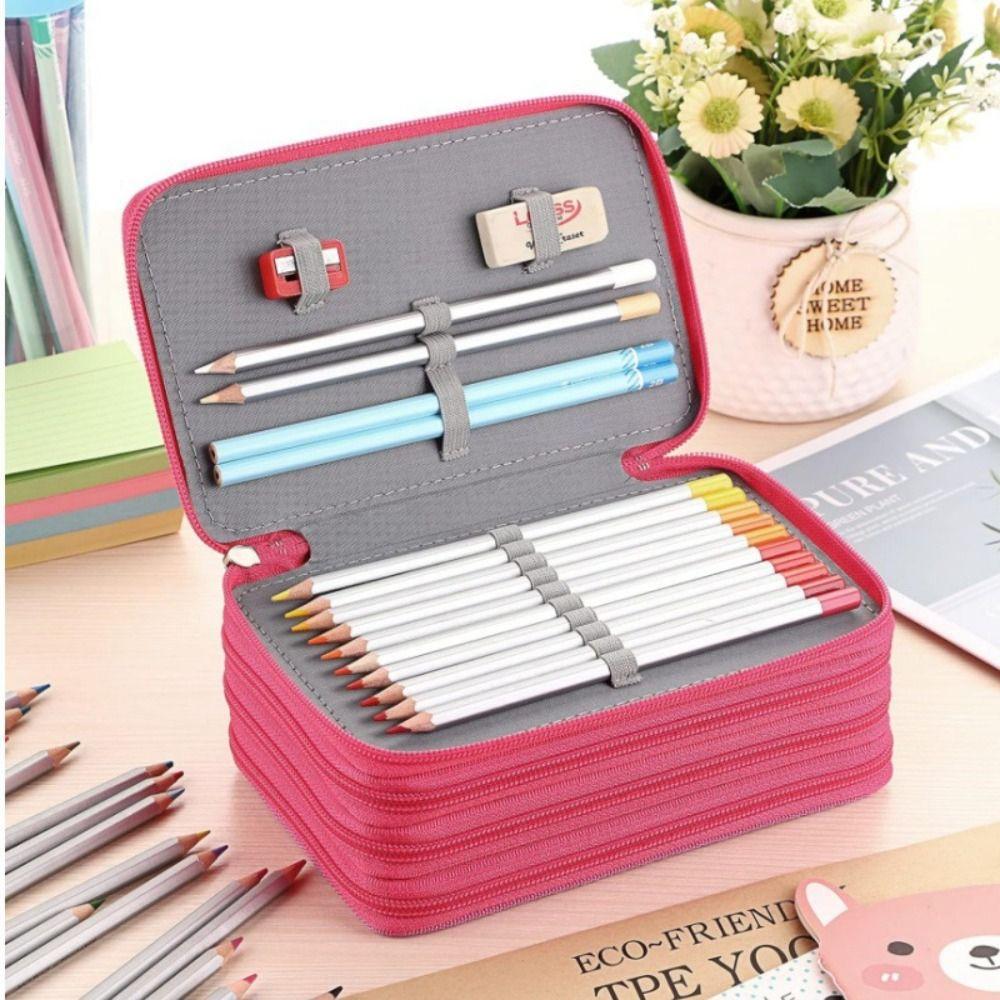 72 Holes Pencils Case Large Capacity Pen Pouch Portable School Stationery Bag  Drawing
