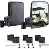 KEMIMOTO No Drilling Golf Cart Side Mirrors, Universal Rear View Mirror for 0.75"-1.25" Square Rail, Folding Design Compatible with EZGO, Club Car,