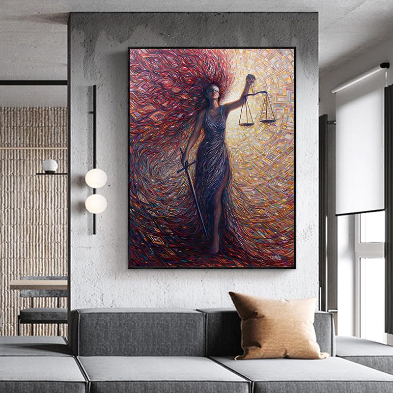 Goddess of Justice Poster Abstract Women Wall Art Pictures Canvas Print for Modern Living Room Home Decor Painting Gifts Cuadros