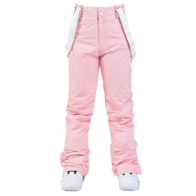 Youth Windproof and Waterproof Removable Elastic Waist Ski Pants, Unisex Winter Thickened Warm Pants