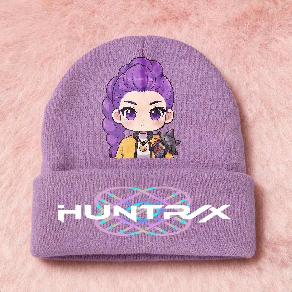 Latest KPop Demon Girls Knitted Hats Kpop Hunter Cartoon Children Headgear Cotton Cold Season Adorable Hat Anime Children Navidad Birth Date Gifts