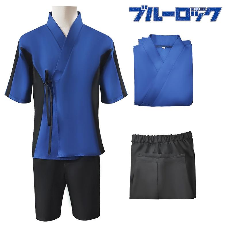 

Blue Bathrobe Lock Cosplay Isagi Yoichi Ness Kaiser Kurona Sport Suit Top Gift S