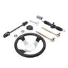 300mm Go Kart Steering Wheel 3 Spoke with 320mm Adjustable Shaft Rack and Pinion Small Gear Pull Rod Rack for 110ml