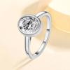 S925 Sterling Silver Moissanite Ring for Women, Irregular Egg Shape, High-End Design