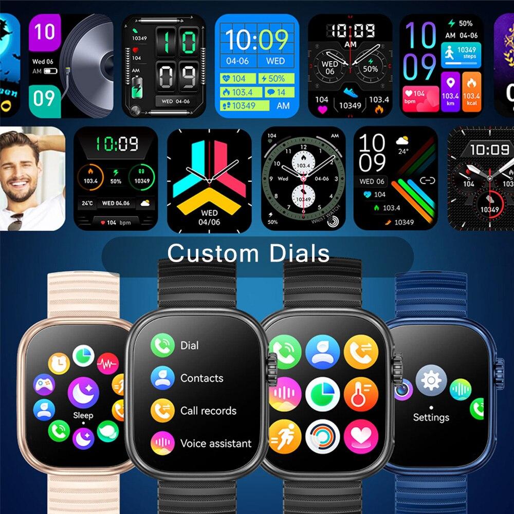 Έξυπνο ρολόι SENBONO Ανδρικό Γυναικείο φακός LED 100+ Sport Modes Fitness Tracker Θερμοκρασία σώματος 2,01" οθόνη Smartwatch Ανδρικό Γυναικείο