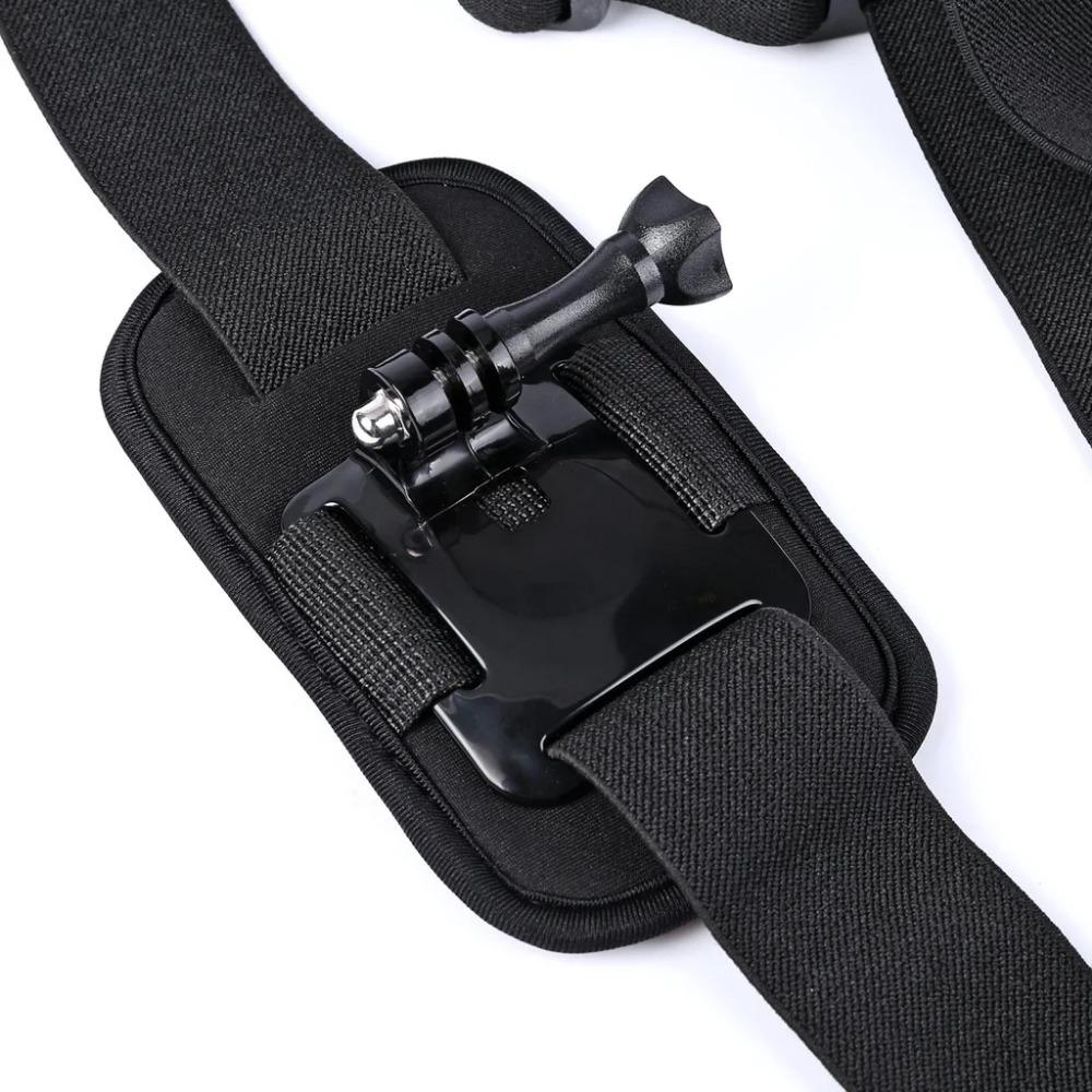 Adjustable Chest Strap Mount Holder for Action Cameras Live Streaming Outdoor Cycling Hands-Free Selfie Stick