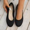 Large size spring new flat bottom round head foot cover shallow mouth mother shoes knitted fashion versatile shoes