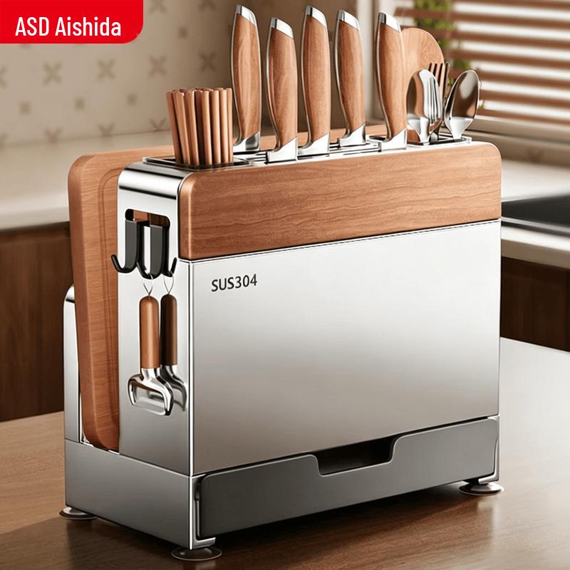 ASD Vintage Stainless Steel Countertop Knife Holder