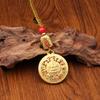 Yellow God of Wealth, Eight Treasures Compass Key Pendant, Handmade Rope, Wealth Attraction Pendant, Chinese Ethnic Style, Metal Accessories, Gifts