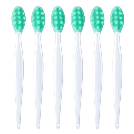 6Pcs Silicone Nose Brush Soft Silicone Double-Sided Face Cleanser Exfoliating Blackhead Remover Gentle Skin Care Tool for Sensitive Skin Lip Care And