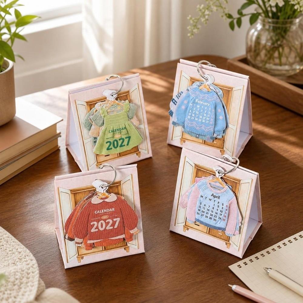 Clothing Shaped 2027 Desktop Calendar Mini Time Manegement Organizers School Office Supplies