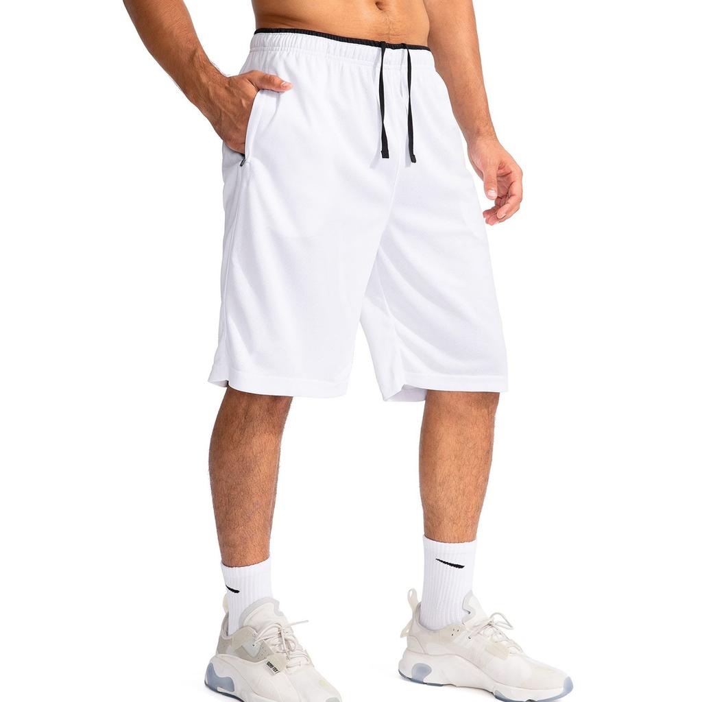 Men's Athletic Running Shorts with Zipper Pocket Lightweight Quick Dry Gym Shorts Casual Beachwear Five Inch Inseam